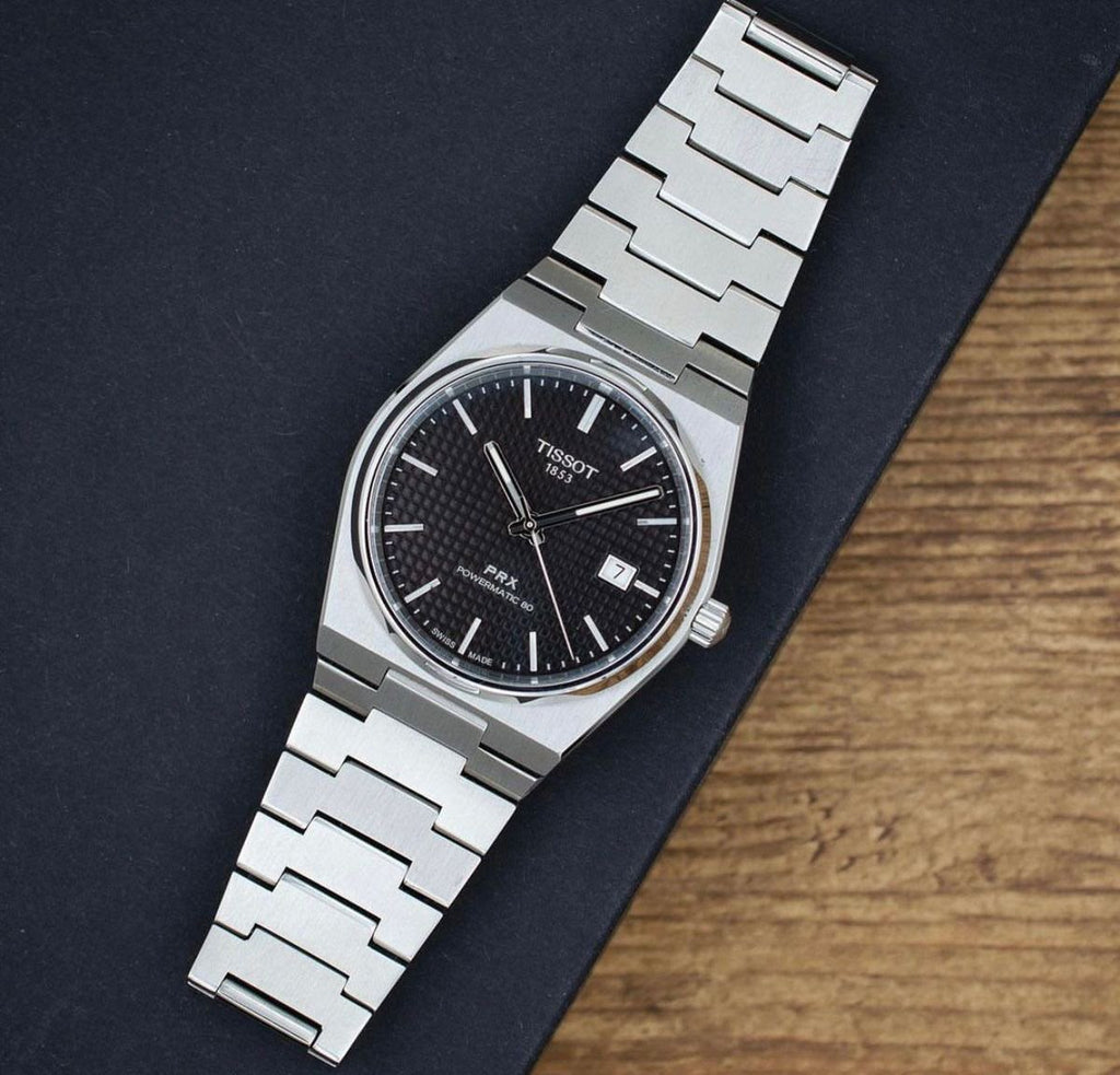 Tissot PRX Quartz – Cadran Noir, Design Iconique en Acier Inoxydable