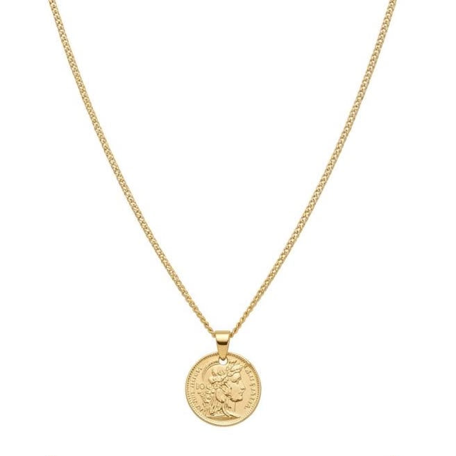 Collier Médaille Antique Unisexe | Collier Chic & Minimaliste | Brillante Élégance