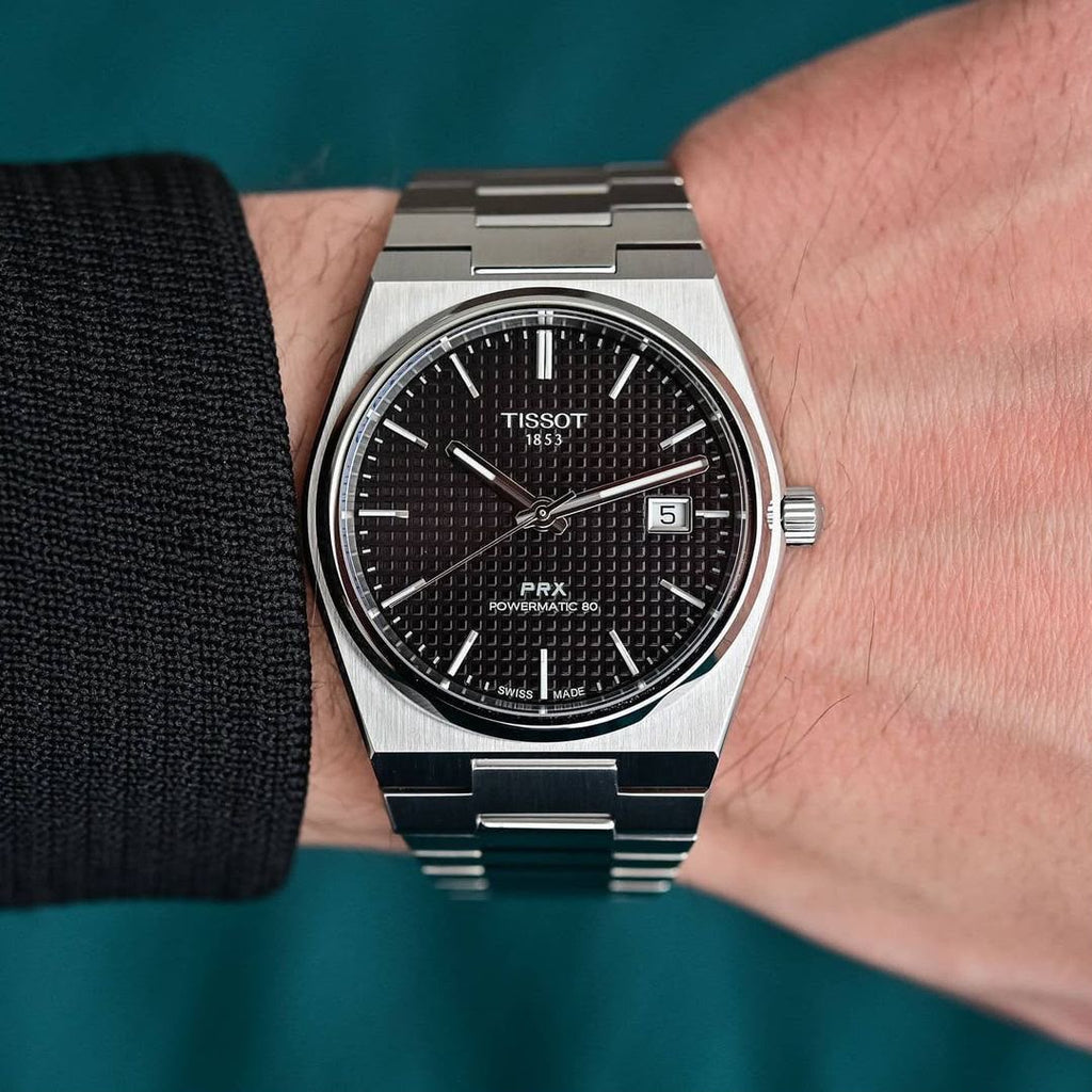 Tissot PRX Quartz – Cadran Noir, Design Iconique en Acier Inoxydable